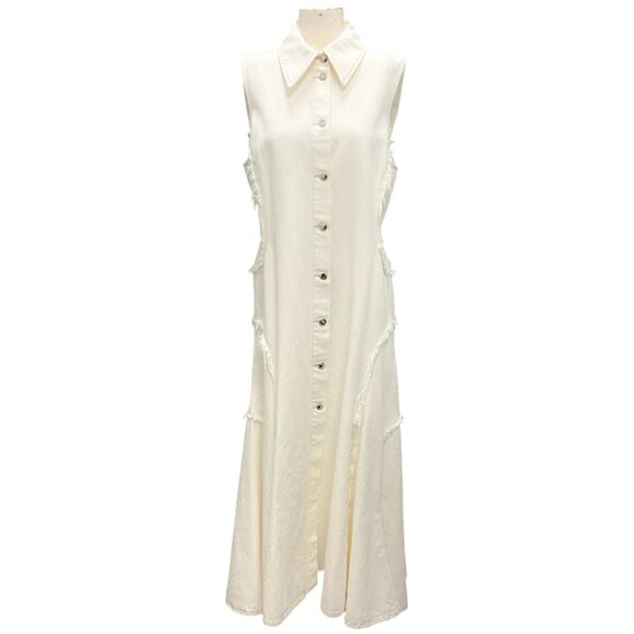 chloe white denim dress Chlo - White Sleeveless Denim Shirt Dress